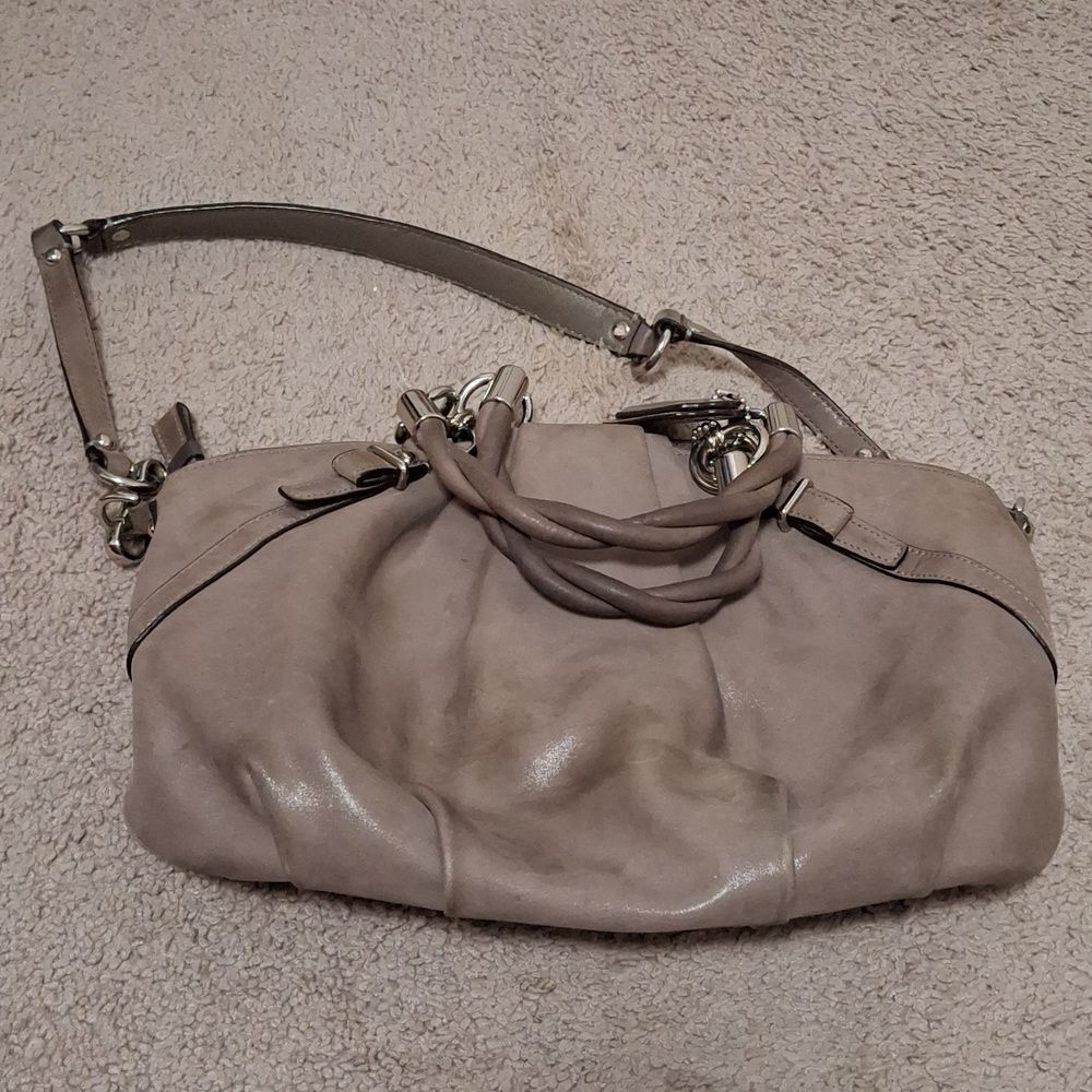 Coach Silver Sophia Madison Grey Shoulder Bag Purse J1293-F22563 - Picture 7 of 7